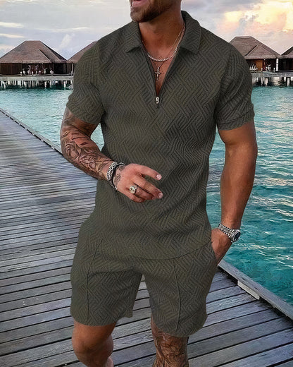 Luxuriöses Herren Sommer-Set – Polo-Shirt & Shorts – Elegant, Bequem & Atmungsaktiv – Ideal für Freizeit & Urlaub – Größe S–XXL
