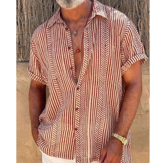 Herren Kurzarmhemd – Retro Look & Lässig – Sommerhemd mit Vintage-Style – Stylisch & Bequem – Größe S–XXL