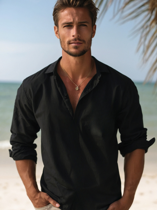 Herren Sommerhemd – Leicht, Atmungsaktiv & Bequem – Perfekt für Sommer, Urlaub & Freizeit – Größe S–XXL
