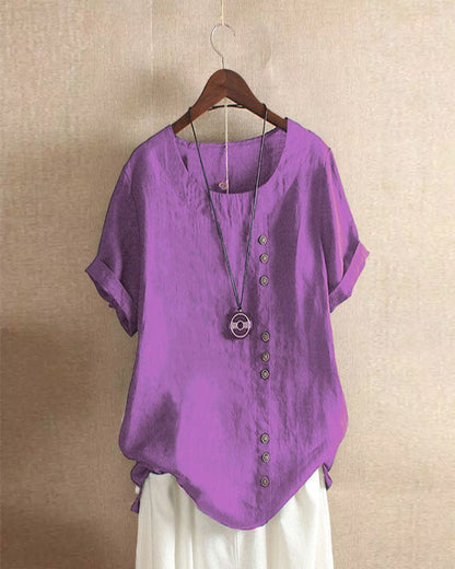 Damen Kurzarm-Bluse – Leichter Stoff, Modischer Schnitt – Größe S–5XL – Ideal für Sommer, Büro & Freizeit