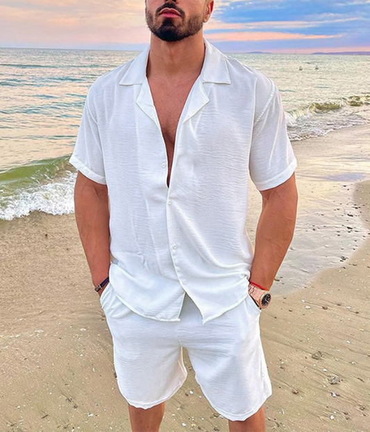 Herren Kurzarmhemd & Shorts Set – Leicht, Stylisch & Bequem – Zweiteiliges Sommer-Outfit – Größe S–XXL