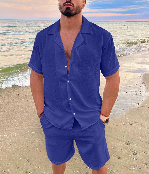 Herren Kurzarmhemd & Shorts Set – Leicht, Stylisch & Bequem – Zweiteiliges Sommer-Outfit – Größe S–XXL