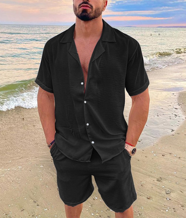 Herren Kurzarmhemd & Shorts Set – Leicht, Stylisch & Bequem – Zweiteiliges Sommer-Outfit – Größe S–XXL