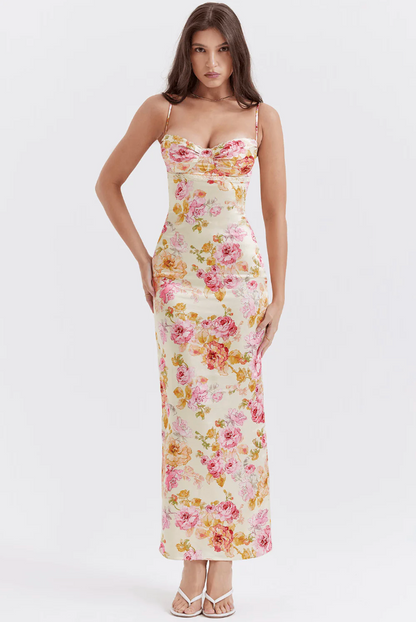 Damen Sommerkleid mit Blumenmuster – Charming Floral Dress – Leicht & Elegant – Größe XS–XL – Für Alltag & Urlaub