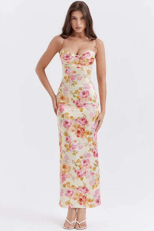 Damen Sommerkleid mit Blumenmuster – Charming Floral Dress – Leicht & Elegant – Größe XS–XL – Für Alltag & Urlaub