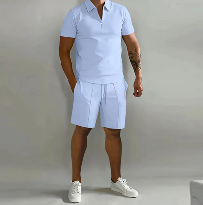 Herren 2-teiliges Set – Kurzarmshirt & Shorts – Bequem, Stylisch & Atmungsaktiv – Perfekt für Sommer & Urlaub – Größe S–XXL
