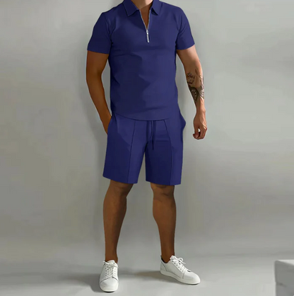 Herren 2-teiliges Set – Kurzarmshirt & Shorts – Bequem, Stylisch & Atmungsaktiv – Perfekt für Sommer & Urlaub – Größe S–XXL