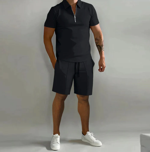 Herren 2-teiliges Set – Kurzarmshirt & Shorts – Bequem, Stylisch & Atmungsaktiv – Perfekt für Sommer & Urlaub – Größe S–XXL