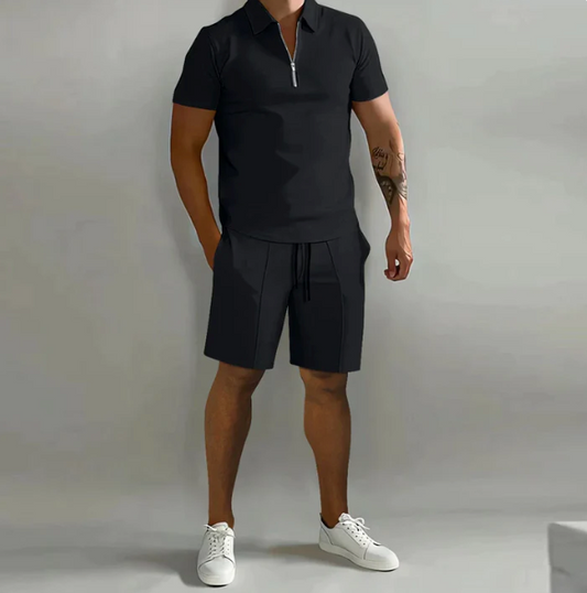 Herren 2-teiliges Set – Kurzarmshirt & Shorts – Bequem, Stylisch & Atmungsaktiv – Perfekt für Sommer & Urlaub – Größe S–XXL