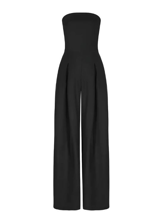 Schulterfreier Jumpsuit - Schwarz - Damen - Elegant - Größe M