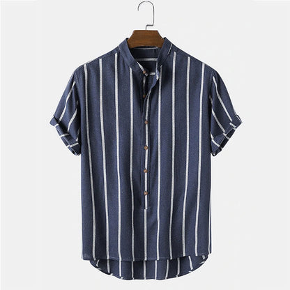 Gestreiftes Herren Kurzarmhemd & Shorts Set – Zweiteilig, Leicht & Stylisch – Sommerlook für Freizeit & Urlaub – Größe S–XXL