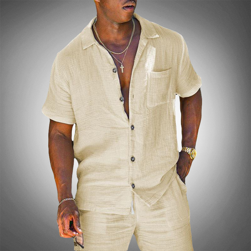 Zweiteiliges Herren Leinen-Set – Hemd & Hose – Elegant, Luftig & Bequem – Ideal für Sommer, Urlaub & Freizeit – Größe S–XXL