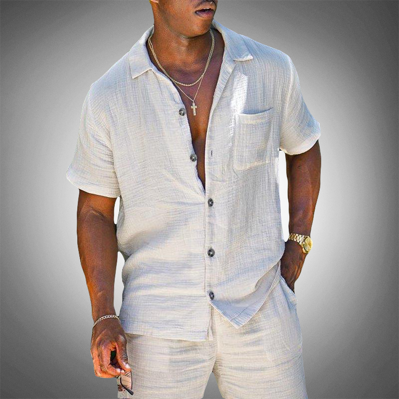 Zweiteiliges Herren Leinen-Set – Hemd & Hose – Elegant, Luftig & Bequem – Ideal für Sommer, Urlaub & Freizeit – Größe S–XXL