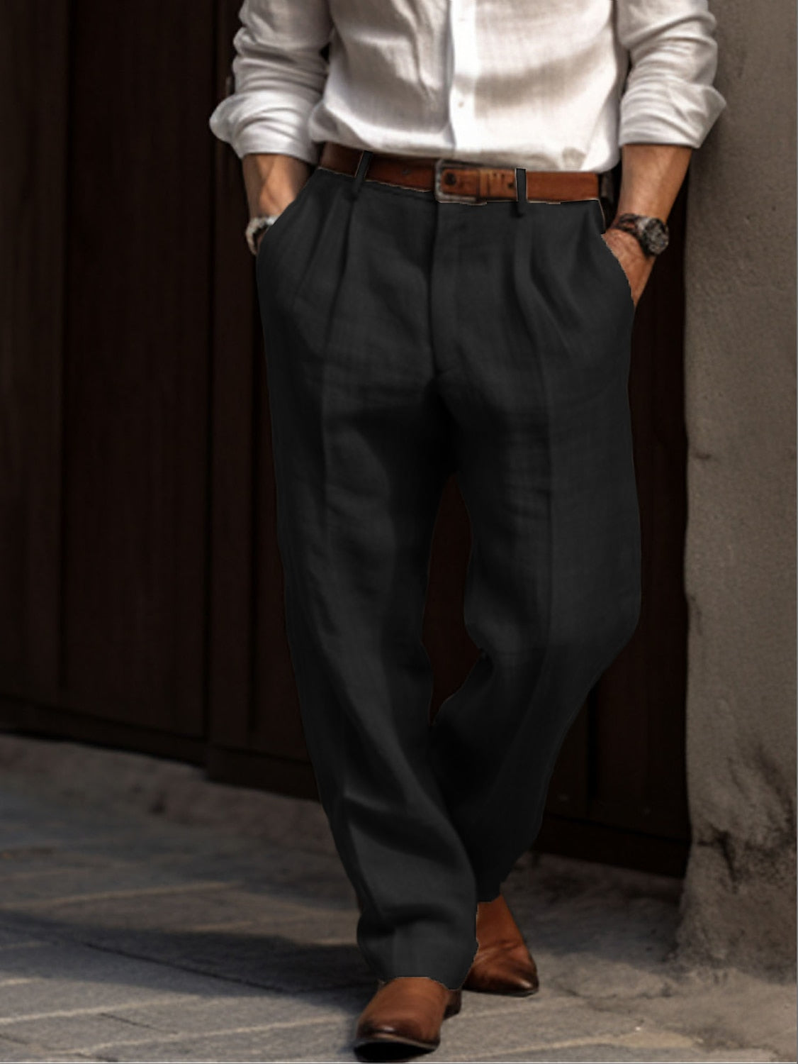 "Plissierte Herren Leinenhose – Leicht, Atmungsaktiv & Stilvoll – Ideal für Sommer, Freizeit & Urlaub – Größe S–XXL