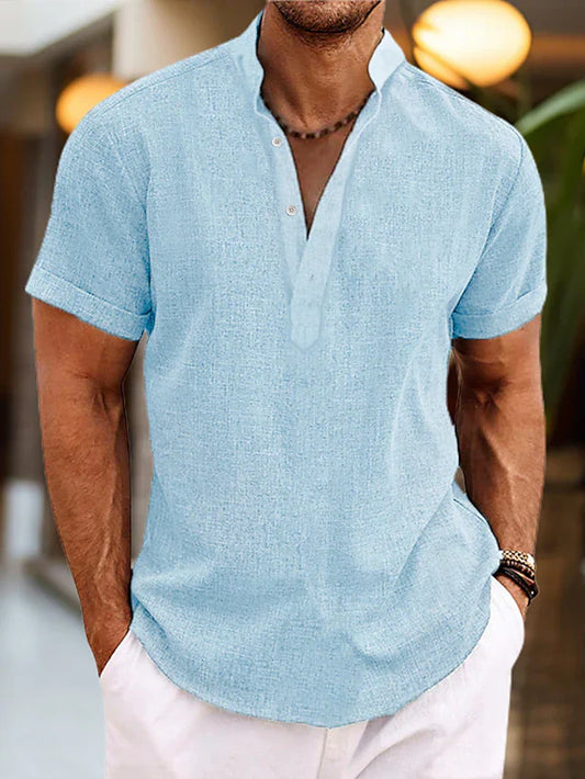 Herren Poloshirt mit V-Ausschnitt – Hochwertig & Bequem – Kurzarm Shirt für Freizeit & Alltag – Größe M–XXL