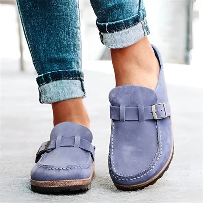Orthopädische Damen Clogs mit Fußbett – Bequeme Hausschuhe mit Korksohle & Schnalle – Rutschfest & ergonomisch – Größen 36–42