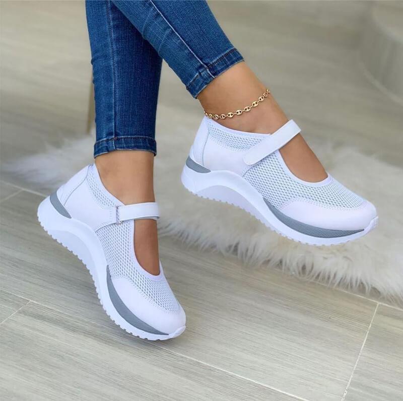 Orthopädische Damenschuhe – Bequem & Schmerzfrei Gehen – Luftkissen, Fußbett & Rutschfeste Sohle – Beige – Größe 36–42