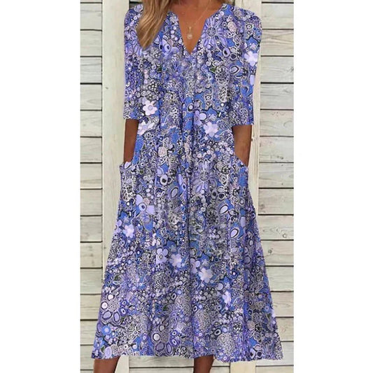 Elegantes Boho Sommerkleid – Feminines Maxikleid mit Spitze & Muster – Luftig, Stilvoll & Ideal für warme Tage – Größe S–XL