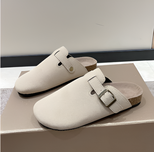 Orthopädische Damen Clogs mit Fußbett – Bequeme Hausschuhe mit Korksohle & Schnalle – Rutschfest & ergonomisch – Größen 36–42