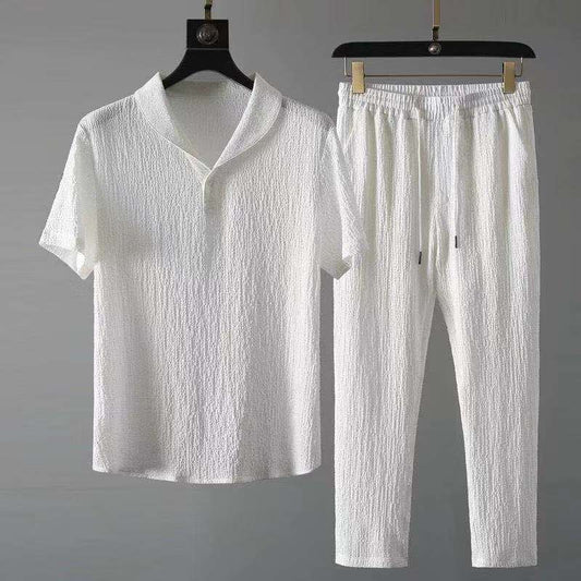Leichtes Herren Sommer-Set – Zweiteilig, Atmungsaktiv & Bequem – Ideal für Freizeit, Urlaub & Alltag – Größe S–XXL