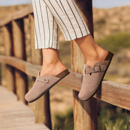Orthopädische Pantoffeln Damen & Herren – Weich, Stützend, Rutschfest – Größe 36–46 – Grau/Beige
