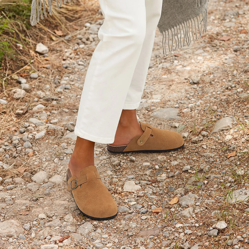Orthopädische Pantoffeln Damen & Herren – Weich, Stützend, Rutschfest – Größe 36–46 – Grau/Beige