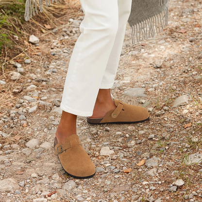 Orthopädische Pantoffeln Damen & Herren – Weich, Stützend, Rutschfest – Größe 36–46 – Grau/Beige