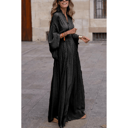 Geometrisches Maxikleid – Modernes Sommerkleid mit Print – Luftig & Stilvoll – Größe S–XL