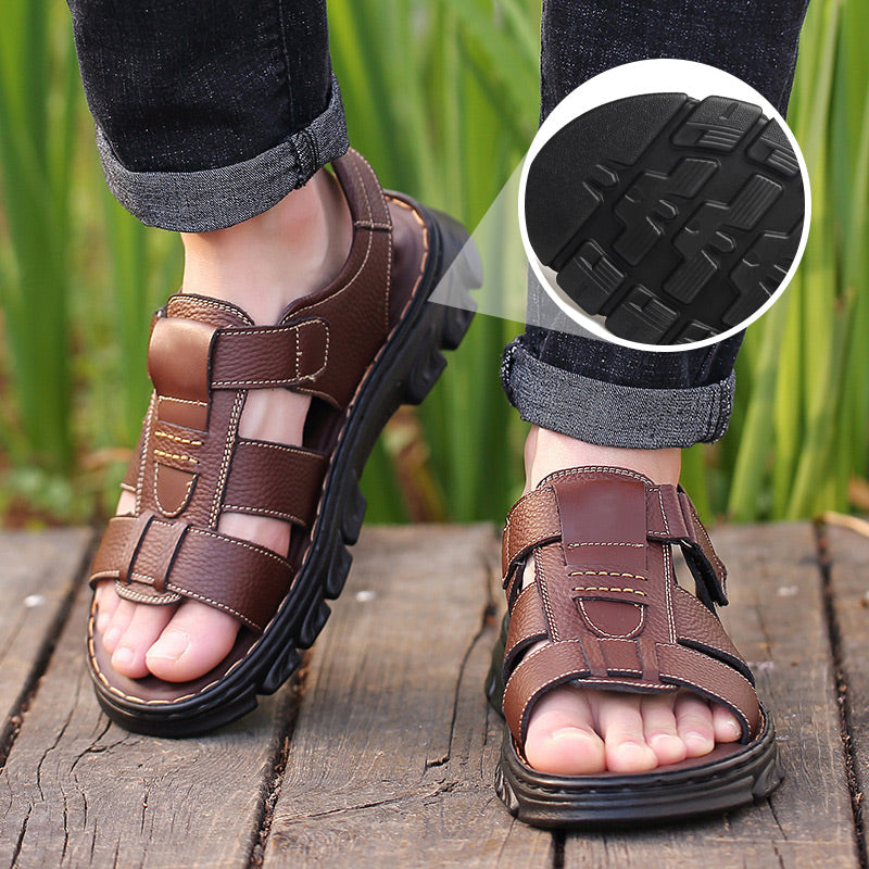 Hochwertige Herren Ledersandalen – Ergonomisch, Bequem, Robust & Alltagstauglich – Sommer-Sandalen aus Echtleder – Größe 40–48