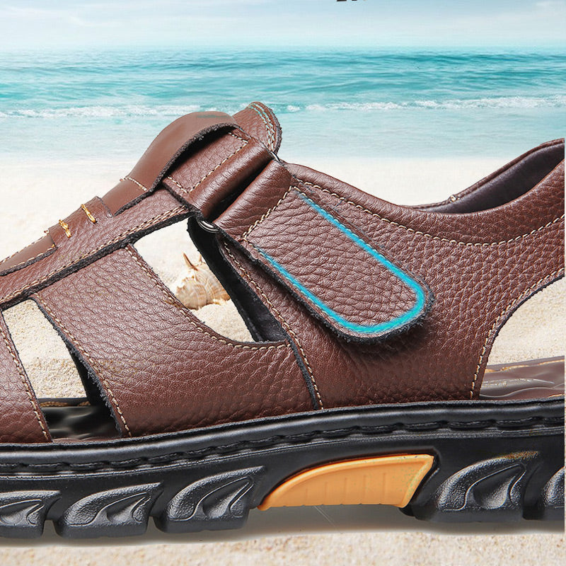Hochwertige Herren Ledersandalen – Ergonomisch, Bequem, Robust & Alltagstauglich – Sommer-Sandalen aus Echtleder – Größe 40–48
