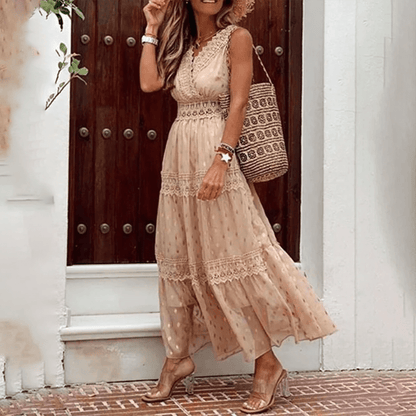 Boho Sommerkleid Lang – Bequem & Luftig – Maxi Kleid mit Ethno-Muster & lockerer Passform – Größe S–XL
