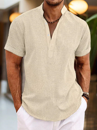 Herren Poloshirt mit V-Ausschnitt – Hochwertig & Bequem – Kurzarm Shirt für Freizeit & Alltag – Größe M–XXL
