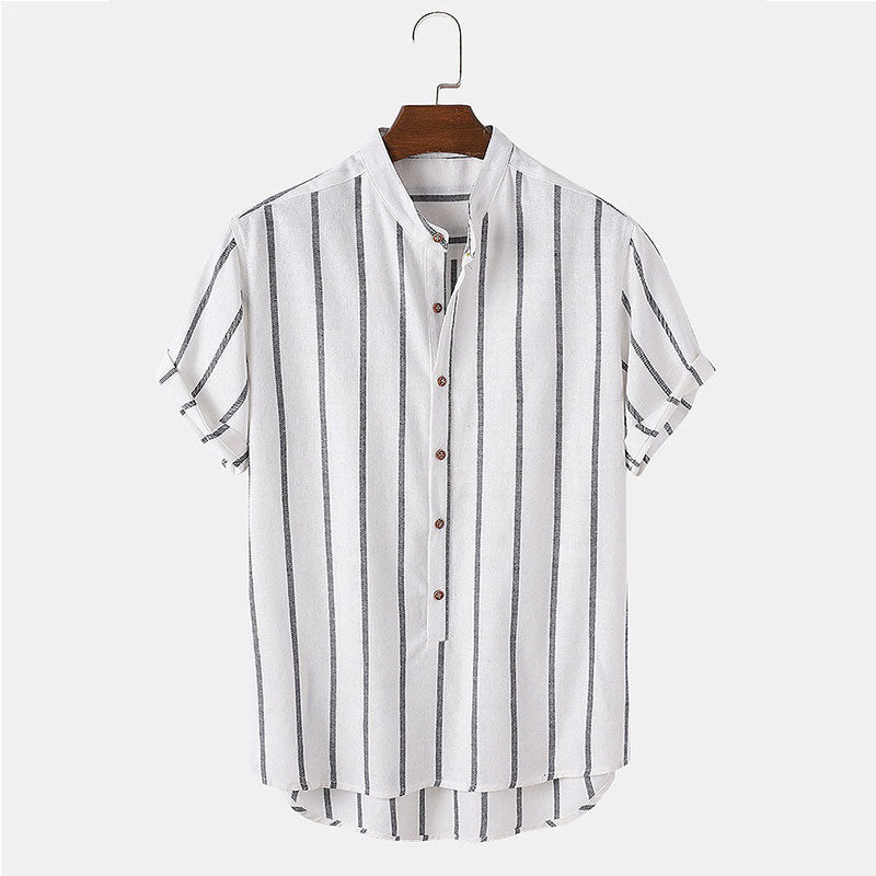 Gestreiftes Herren Kurzarmhemd & Shorts Set – Zweiteilig, Leicht & Stylisch – Sommerlook für Freizeit & Urlaub – Größe S–XXL