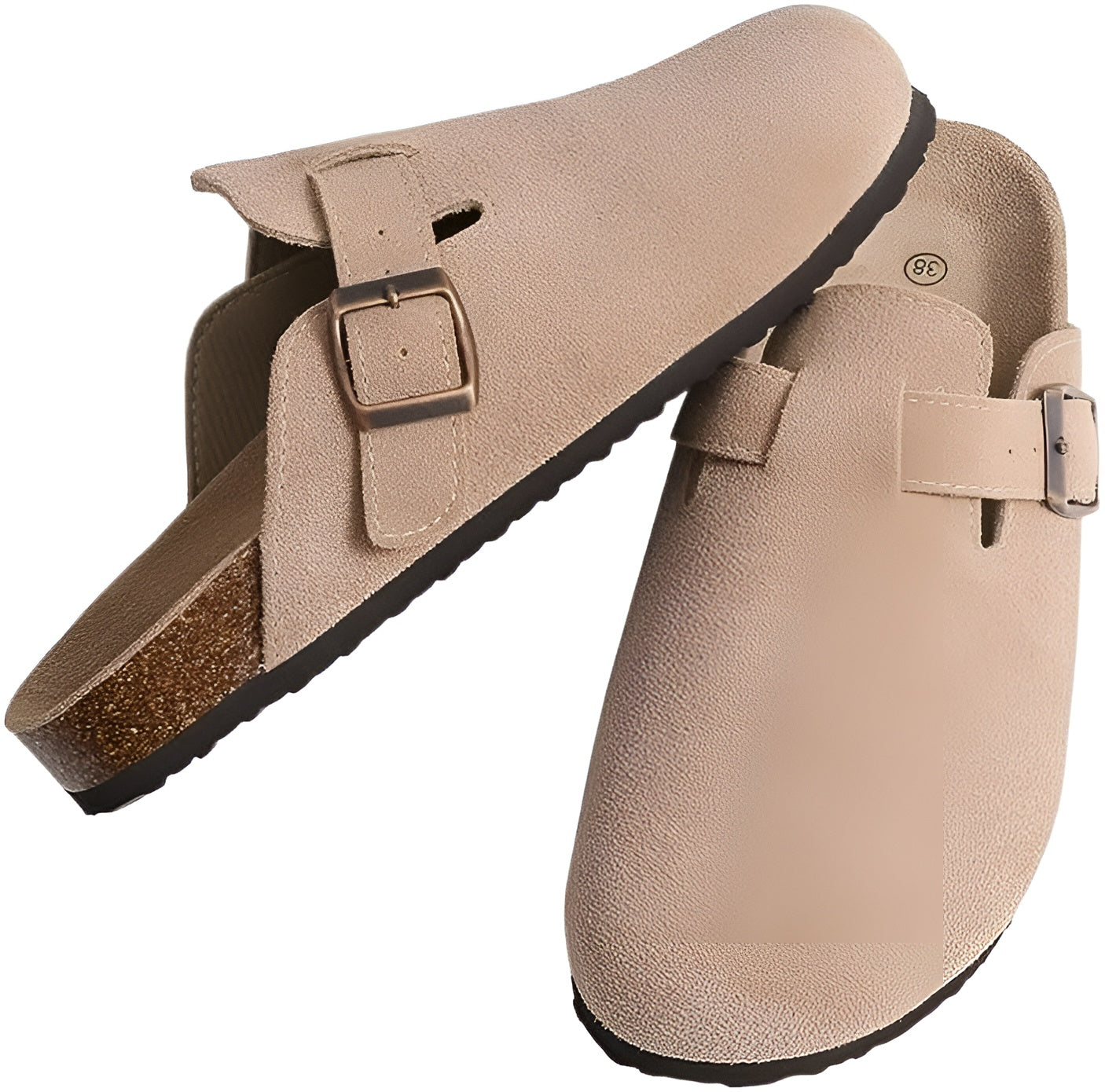 Orthopädische Damen Clogs mit Fußbett – Bequeme Hausschuhe mit Korksohle & Schnalle – Rutschfest & ergonomisch – Größen 36–42
